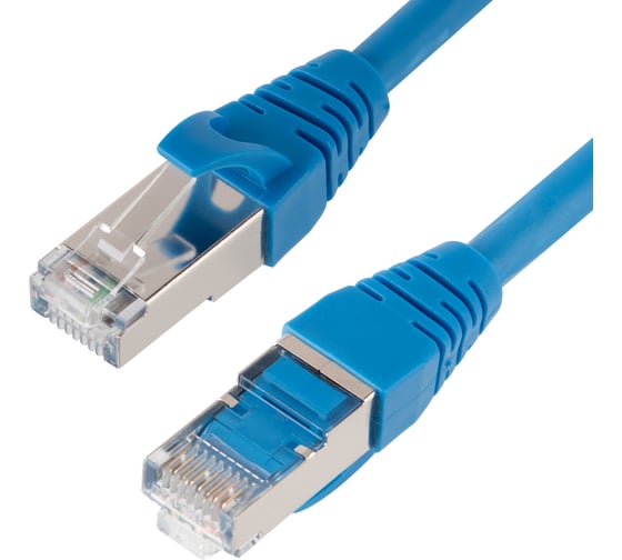Патч-корд Advant Ethernet CAT6a, 2xRJ45, S/FTP, 4 пары (AWG26), оболочка LSZH, длина 1 м, цвет: синий ADV6a-SPC01-LB