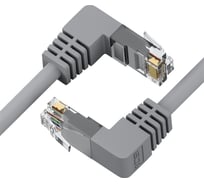 Прямой литой патч-корд GCR 0.5m UTP категории 6, серый, нижний угол, ethernet high speed, RJ45, VIV53I336