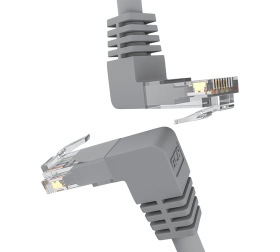 Прямой литой патч-корд GCR 0.5m UTP категории 6, серый, нижний угол, ethernet high speed, RJ45, VIV53I336