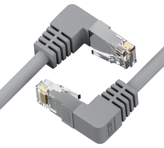 Прямой литой патч-корд GCR 3.0m UTP категории 6, серый, верхний угол, ethernet high speed, RJ45, VIV53I342