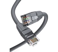 Прямой патч-корд GCR 0.3m LSZH UTP категории 6, серый, 24 AWG, ethernet high speed, RJ45, VIV53I081