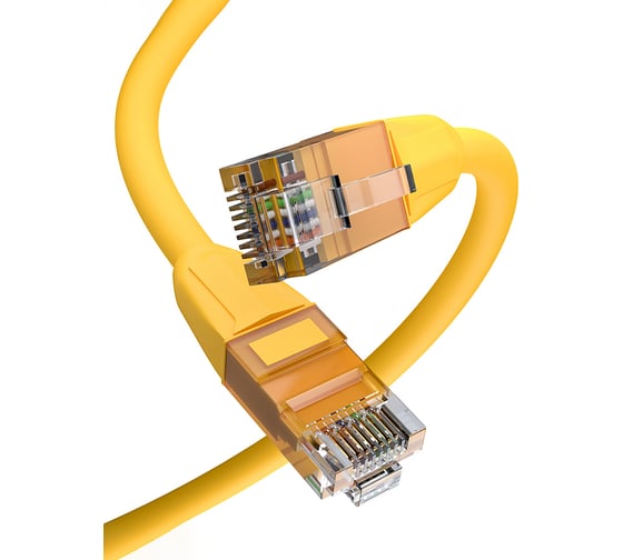 Прямой патч-корд GCR 0.15m LSZH UTP категории 6, желтый, 24 AWG, ethernet high speed, RJ45, VIV53I027