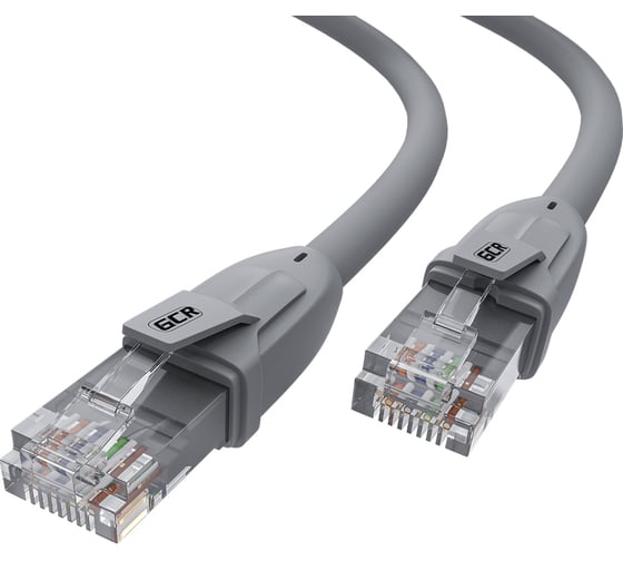 Прямой литой патч-корд RJ45 GCR 5.0m UTP категории 6, серый, 24 AWG, ethernet high speed, VIV52I595