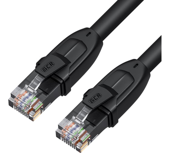 Прямой патч-корд RJ45 GCR PROF 1.5m, UTP медь категории 6, черный, 24 AWG, 10 Гбит/с, VIV52I587 1