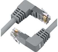 Прямой литой патч-корд RJ45 GCR 3.0m UTP категории 6, серый, нижний угол, ethernet high speed, VIV53I338