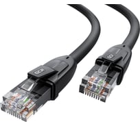 Прямой литой патч-корд RJ45 GCR 1.0m UTP категории 6, черный, 24 AWG, ethernet high speed, VIV52I526