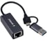 Сетевой адаптер Gembird Ethernet USB 3.0 + Type-C - Gigabit Ethernet adapter, алюминий, RTL8153, NIC-U7 1