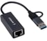 Сетевой адаптер Gembird Ethernet USB 3.0 + Type-C - Gigabit Ethernet adapter, алюминий, RTL8153, NIC-U7 2