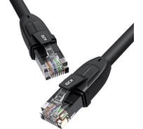 Прямой патч-корд RJ45 GCR PROF 1.0m, UTP медь категории 6, черный, 24 AWG, 10 Гбит/с, VIV52I580