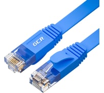 Плоский прямой патч-корд RJ45 GCR PROF 0.3m, UTP медь категории 6, синий, 30 AWG, 10 Гбит/с, VIV53I086