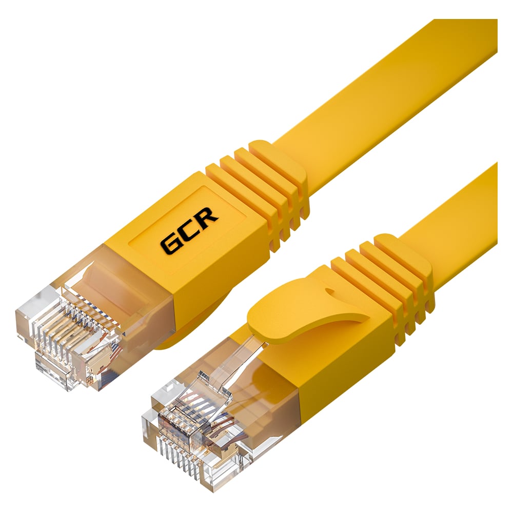 Плоский прямой патч-корд RJ45 GCR PROF 0.15m, UTP медь категории 6 ...
