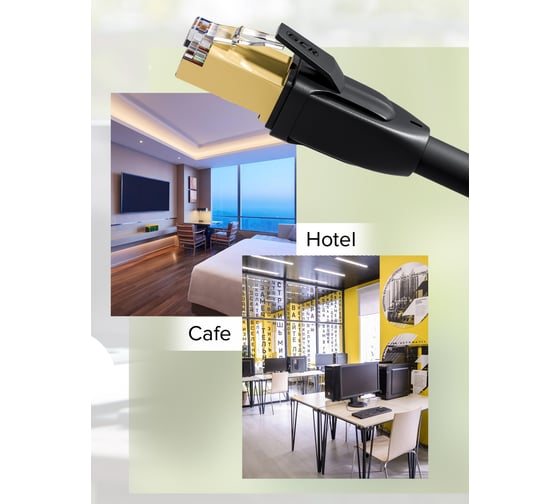 Прямой патч-корд RJ45 GCR PROF 0.3m, FTP медь категории 6, 25 AWG, Deluxe 10 Гбит/с, VIV53I057