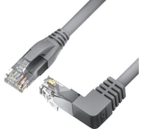 Прямой литой патч-корд RJ45 GCR 0.5m UTP категории 6, серый, нижний угол, ethernet high speed, VIV53I155