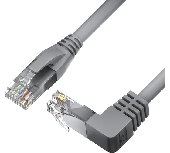 Прямой литой патч-корд RJ45 GCR 0.5m UTP категории 6, серый, нижний угол, ethernet high speed, VIV53I155