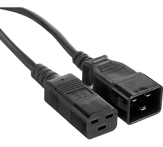 Кабель питания ExeGate UPS  Power EC20-1,8P С19-С20 VDE-250V-3 1.5-СU, 16А, черный, 1.8м 280635 1
