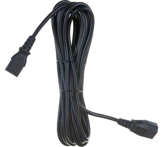 Кабель питания Hyperline PWC-IEC13-IEC14-5.0-BK монитор-компьютер IEC 320 C13 - IEC 320 C14 34926