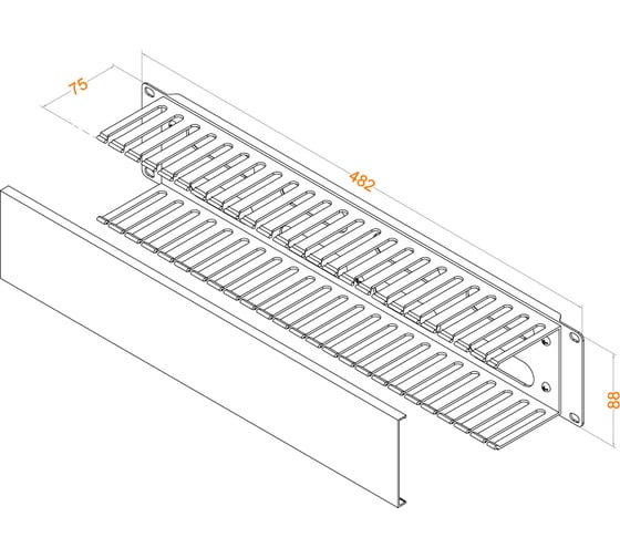 Кабельный организатор Hyperline CM-2U-PL-COV пластиковый с крышкой, 19", 2U 16487