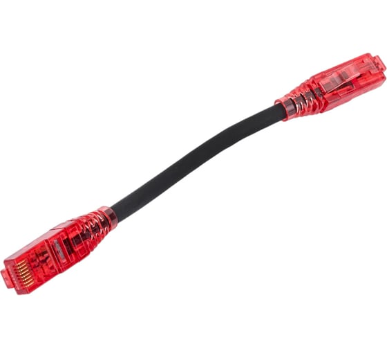 Патч-корд Hyperline PC-LPM-UTP-RJ45-RJ45-C5e-0.15M-LSZH-BK U/UTP, Cat.5е (100% Fluke Component Tested), LSZH, 0.15 м, черный 229916