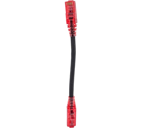 Патч-корд Hyperline PC-LPM-UTP-RJ45-RJ45-C5e-0.15M-LSZH-BK U/UTP, Cat.5е (100% Fluke Component Tested), LSZH, 0.15 м, черный 229916