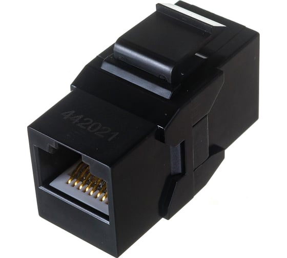 Проходной адаптер Hyperline CA2-KJ-C6-BK (coupler), RJ-45(8P8C) формата Keystone Jack 444915