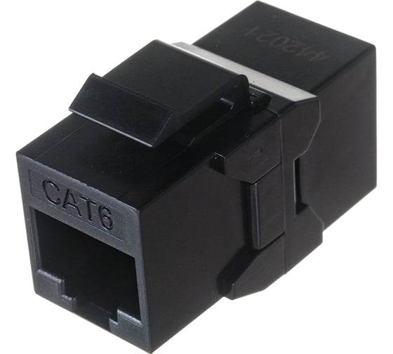 Проходной адаптер Hyperline CA2-KJ-C6-BK (coupler), RJ-45(8P8C) формата Keystone Jack 444915