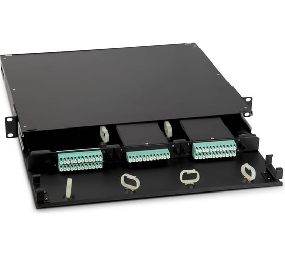 Патч-панель Hyperline FO-19BX-1U-D1-3xSLT-W120H32-EMP 19” универсальная, пустой корпус 1U 47739