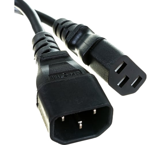 Кабель питания Hyperline PWC-IEC13-IEC14-1.0-BK монитор-компьютер IEC 320 C13 - IEC 320 C14 43793