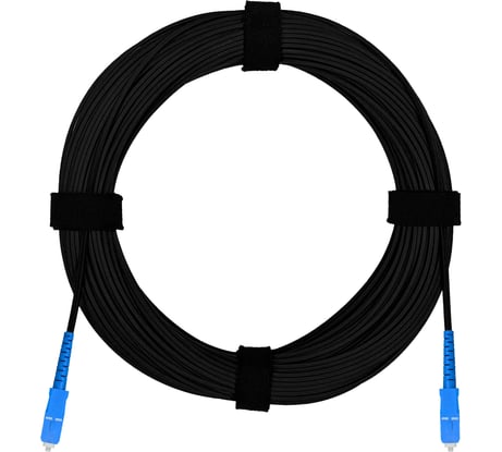 Патч-корд оптический FTTH Enginova 2 стеклопрутка, выносной силовой элемент - проволока, 657 LSZH 2SC/UPC, черный 25 м ENG-FTTHST-FRP-2SCU-25-BL