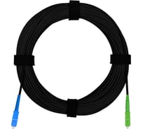 Патч-корд оптический FTTH 2 стеклопрутка, выносной силовой элемент - стеклопруток, 657 LSZH SC/APC-SC/UPC, черный 50 м Enginova ENG-FTTHS-FRP-SCA-SCU-50-BL