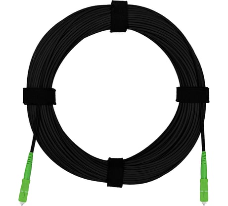 Патч-корд оптический FTTH Enginova 2 стеклопрутка выносной силовой элемент - проволока 657 LSZH SC/APC-SC/APC черный 20 м ENG-FTTHST-FRP-2SCA-20-BL