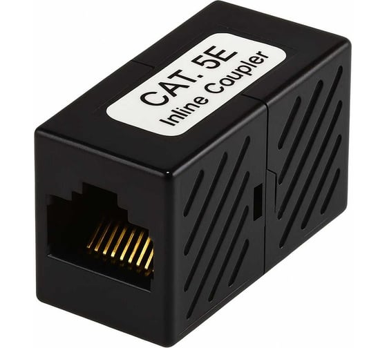 Адаптер проходной 5Bites RJ45 / 8P8C / UTP / 5E / BLACK / 5 шт LAU55-03B 1