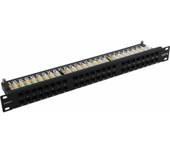 Патч-панель ExeGate EPPHD-19-48-8P8C-C6-110D 19 UTP 48 port cat 6 dual IDC 1U RoHS Black 281082