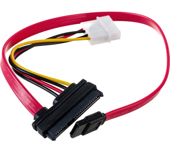 Кабель Cablexpert Combo SATA molex+SATA/SATA 15pin+7pin интерфейсного кабеля-35см, питания-15см CC-SATA-C1