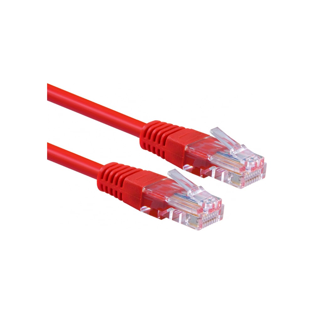 Кабель Belsis патчкорд UTP RJ-45 кат.5E, вилка - вилка, 1.0 м., красный ...