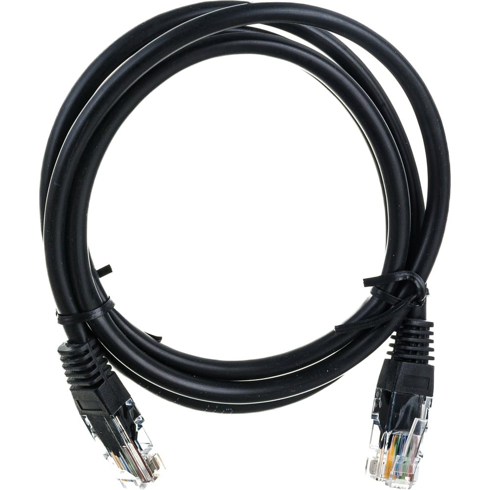 Кабель Belsis патчкорд UTP RJ-45 кат.5E, вилка - вилка, 1.0 м., черный ...