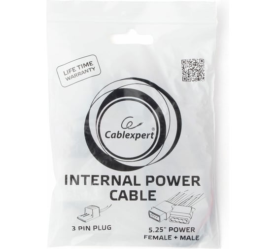 Кабель питания Cablexpert для вентилятора 12V, molex -> molex + 3pin, 15см CC-PSU-5