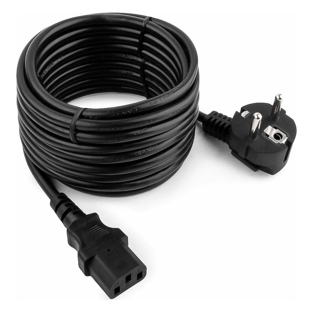 Кабель питания Cablexpert 5.0м, Schuko-C13, VDE, 10А, черный, PC-186 ...