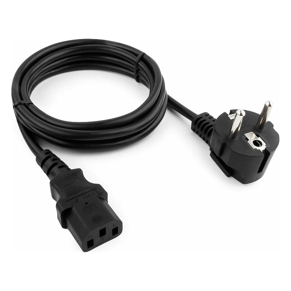 Кабель питания Cablexpert 3.0м, Schuko-C13, VDE, 10А, черный, PC-186 ...