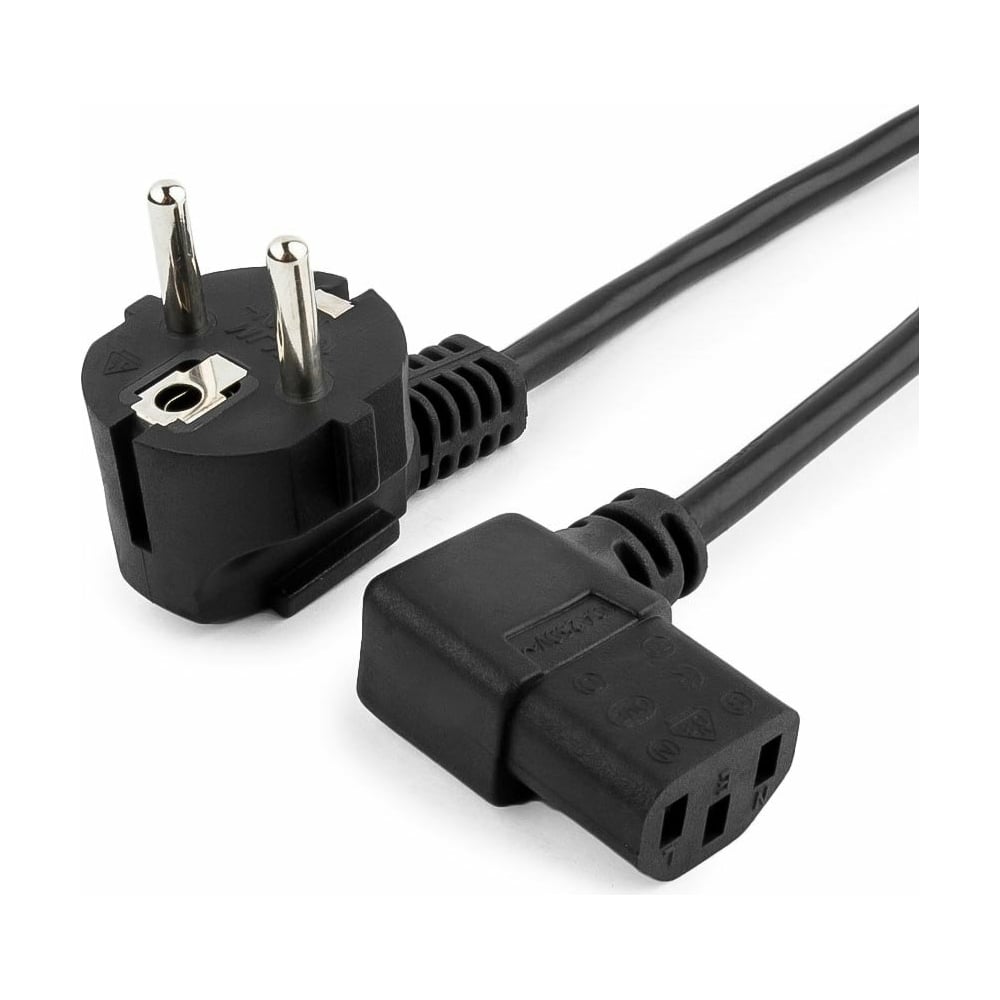 Кабель питания Cablexpert 1.8м Schuko-C13 VDE 10А черный угловой ...