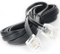Телефонный кабель аппарат-розетка Cablexpert 2 м черный TC6P4C-2M-BK