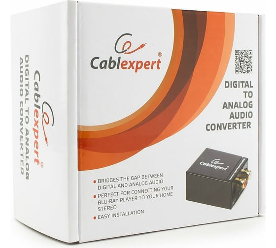 Аудио конвертер Cablexpert цифровой в аналоговый сигнал 1xRCACoaxial DSC-OPT-RCA-001