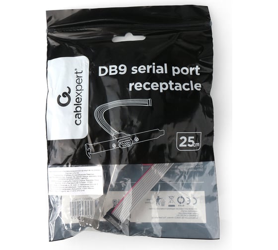 Планка в системный блок Cablexpert COM, 9pin CCDB9RECEPTACLE
