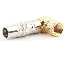 Разъем Cablexpert F папа, позолоченный, латунь OD8.5, 90 градусов, блистер SPL6-05
