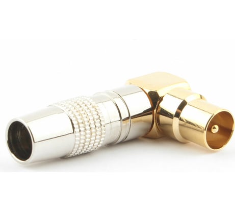 Разъем Cablexpert TV папа, позолоченный, латунь OD8.5, 90 градусов, блистер TVPL-07