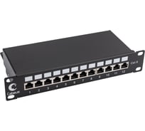 Патч-панель Cabeus, установочный размер 236 мм, 12 портов RJ-45 PL-12-Cat.6 10"-SH-Dual