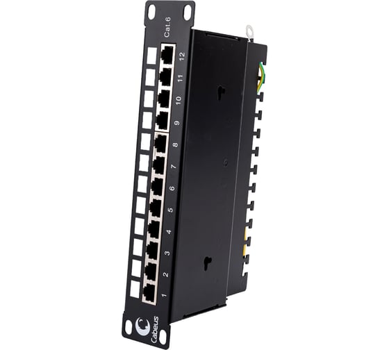 Патч-панель Cabeus, установочный размер 236 мм, 12 портов RJ-45 PL-12-Cat.6 10"-SH-Dual