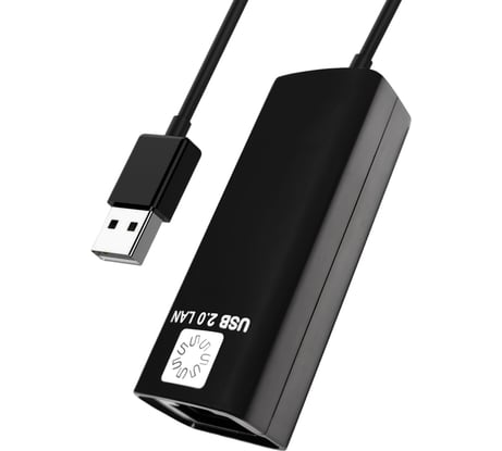 Сетевая карта 5bites USB2.0, RJ45 100мегабит, черный, 10см UA2-45-02BK