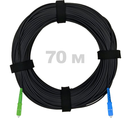 Патч-корд оптический ENGINOVA FTTH диэлектрик FRP, G.657 LSZH SC/APC-SC/UPC, черный 70 м ENG-FTTH-FRP-SCA-SCU-70-BL