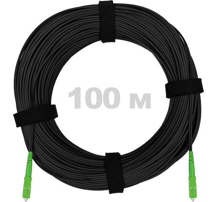 Патч-корд оптический ENGINOVA FTTH диэлектрик FRP, G.657 LSZH 2SC/APC, черный 100 м ENG-FTTH-FRP-2SCA-100-BL