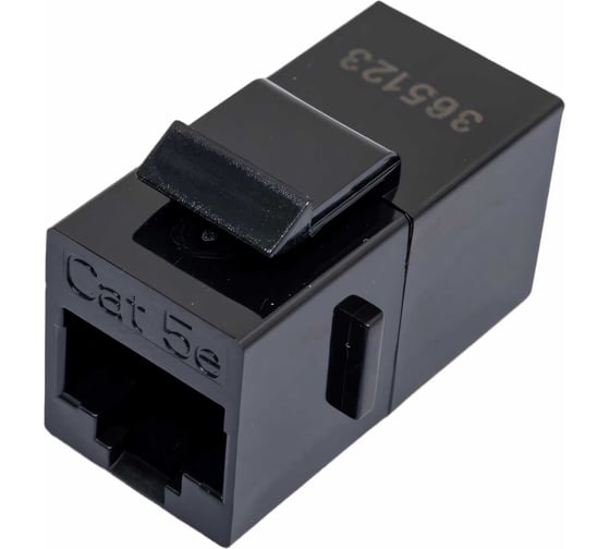 Проходной адаптер RJ-45(8P8C) Hyperline CA2-KJ-C5E-BK (coupler), формата Keystone Jack, 444914